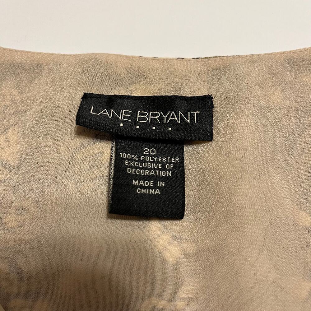 Lane Bryant Babydoll Top Strap Sleeveless Blouse Brown Size 20 Waist Tie Bow Y2K - Picture 3 of 7